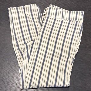 LOFT Blue &‎ White Striped Cotton Straight Leg Ankle Length Pant WN 6 NWT